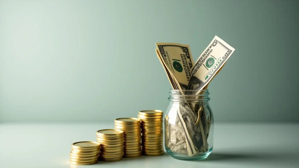 The image shows a hand placing coins into a piggy bank, symbolizing simple ways to earn extra money today.